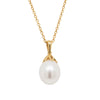 9ct Yellow Gold Freshwater Pearl Petal Pendant-Necklace-Walker & Hall