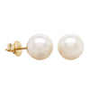 9ct Yellow Gold Akoya Pearl Studs - 9mm-Earrings-Walker & Hall