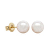 9ct Yellow Gold Akoya Pearl Studs - 7mm-Earrings-Walker & Hall
