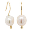 9ct Yellow Gold Baroque Freshwater Pearl Drop Earrings-Earrings-Walker & Hall