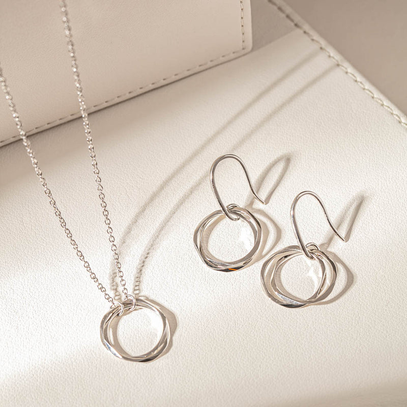 Sterling Silver Mini Entwined Pendant-Necklace-Walker & Hall