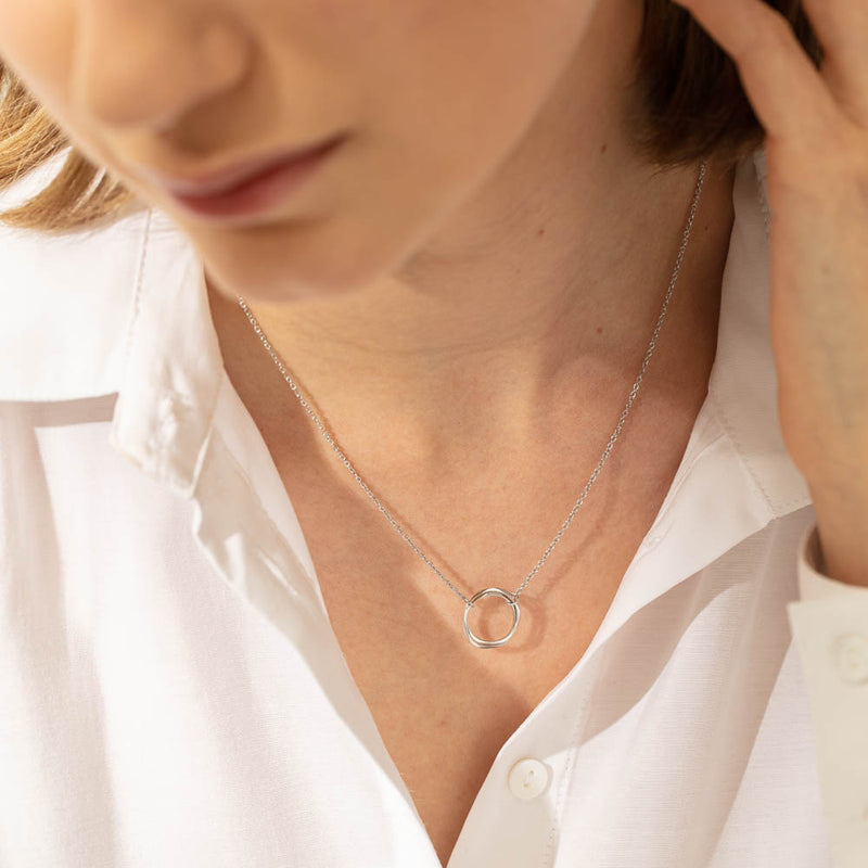 Sterling Silver Mini Entwined Pendant-Necklace-Walker & Hall