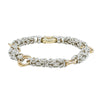 Sterling Silver & 9ct Yellow Gold Byzantine Bracelet-Bracelet-Walker & Hall