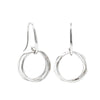 Sterling Silver Mini Entwined Hook Earrings-Earrings-Walker & Hall