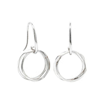 Sterling Silver Mini Entwined Hook Earrings-Earrings-Walker & Hall