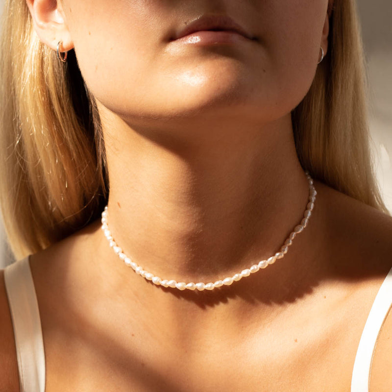 Baby Baroque Pearl Necklace - Sterling Silver-Necklace-Walker & Hall