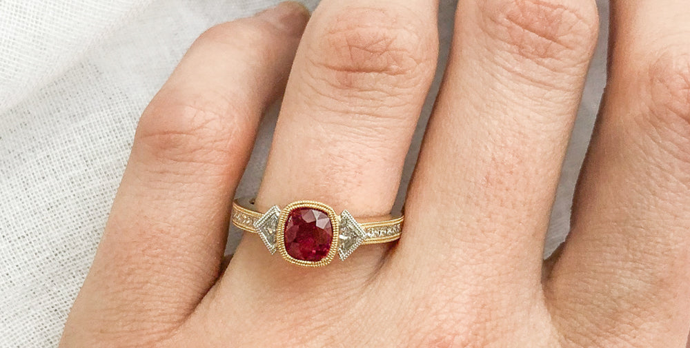 Ruby and diamond ring