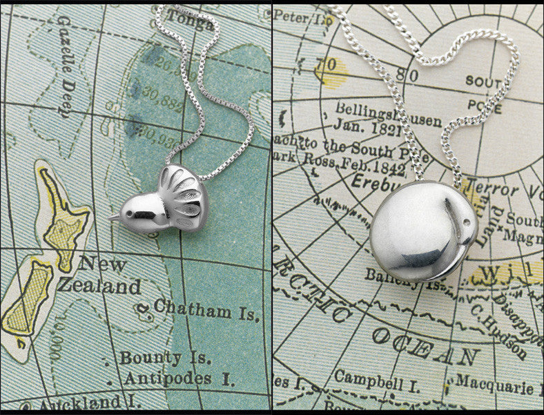 Boh Runga Kiwi and Fantail pendants