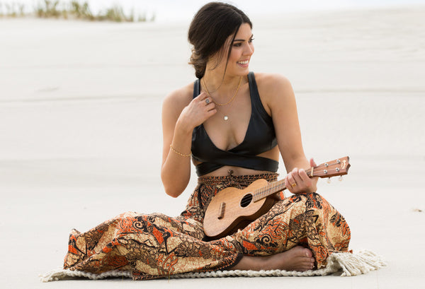 Model on a beach