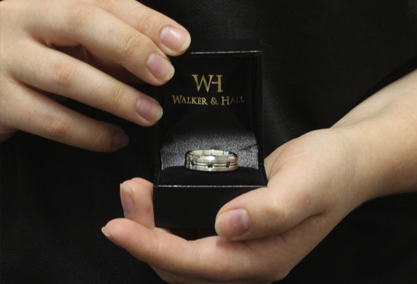 Mens ring in Walker & Hall jewellery box