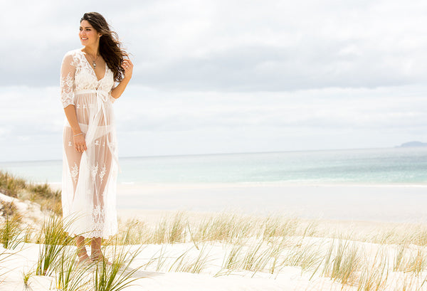 Model on a beach