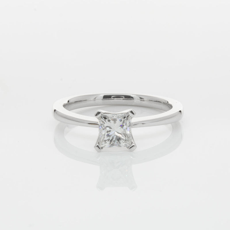 18ct White Gold .71ct Princess Cut Diamond Royale Ring-Ring-Walker & Hall
