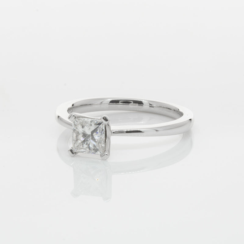 18ct White Gold .71ct Princess Cut Diamond Royale Ring-Ring-Walker & Hall