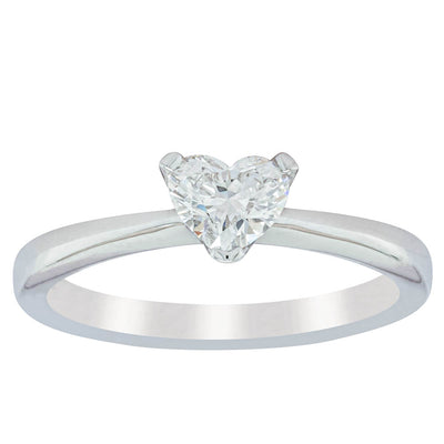 18ct White Gold Diamond Heart Ring-Ring-Walker & Hall