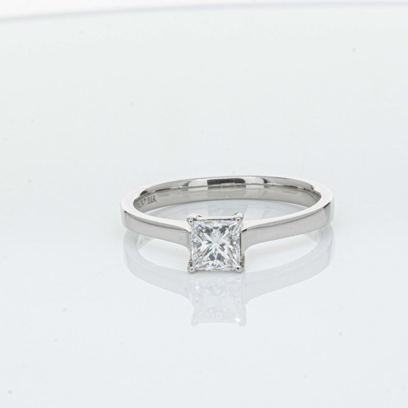 Platinum .50ct Princess Cut Diamond Ring-Ring-Walker & Hall