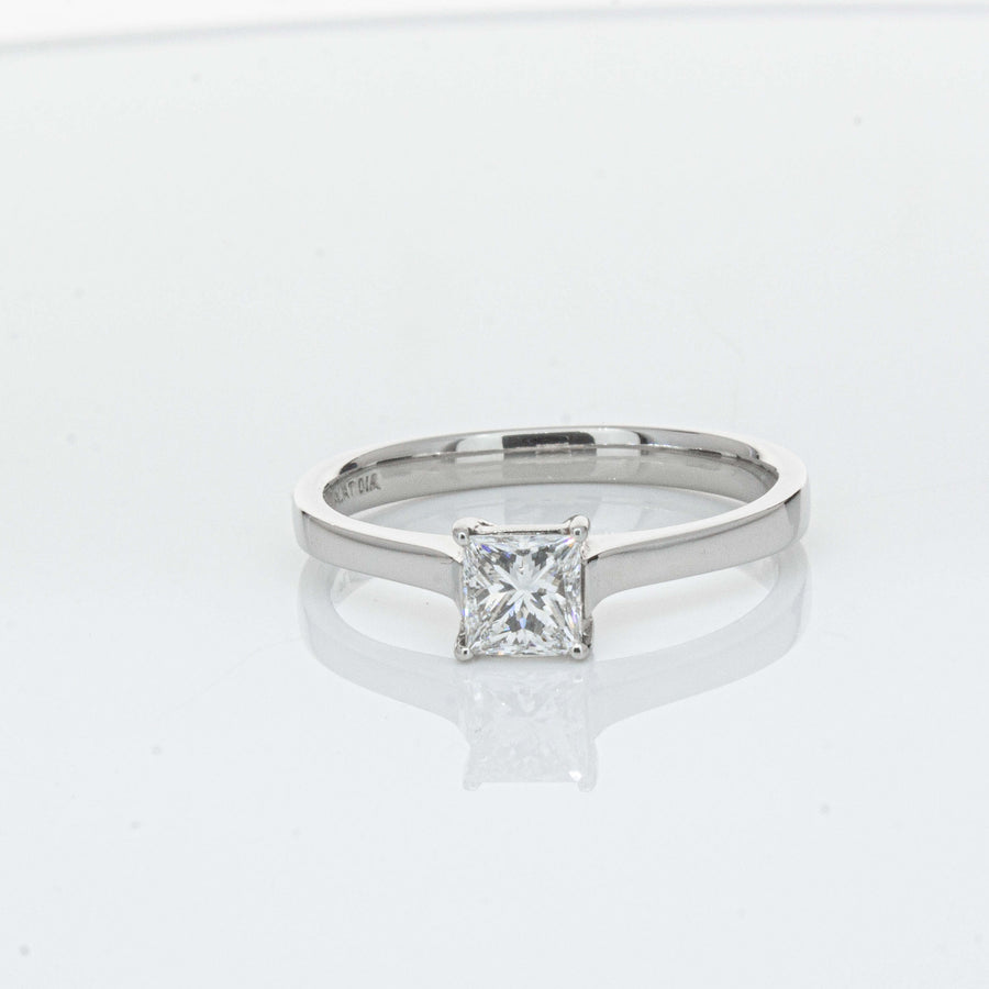 Platinum .50ct Princess Cut Diamond Ring-Ring-Walker & Hall