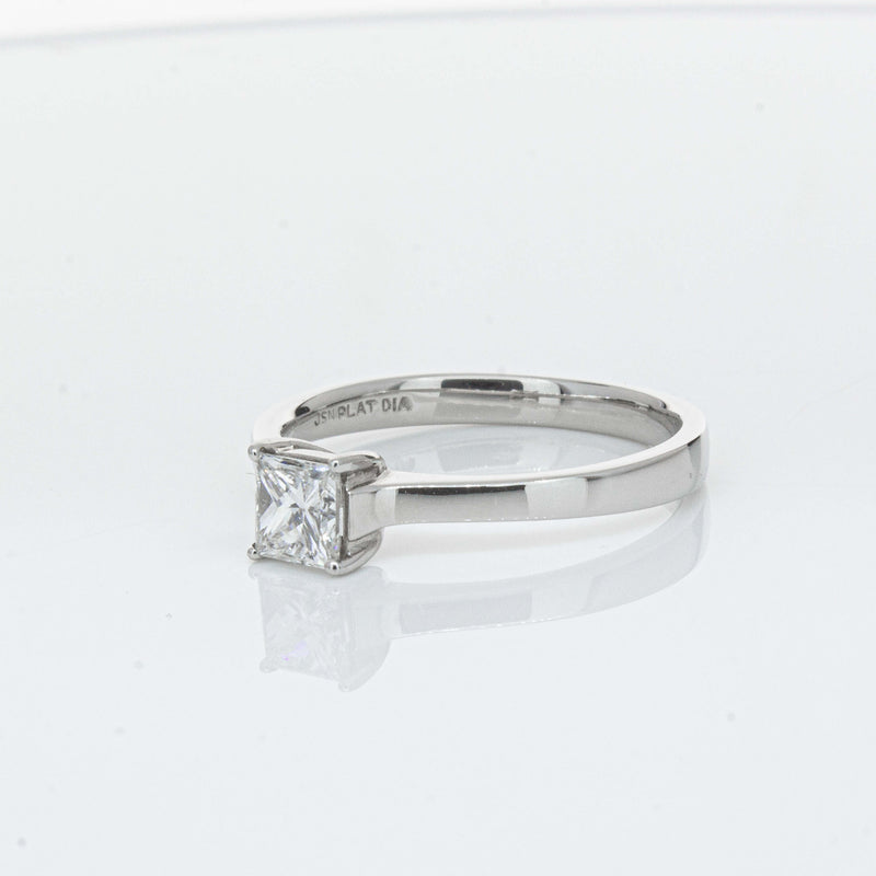 Platinum .50ct Princess Cut Diamond Ring-Ring-Walker & Hall