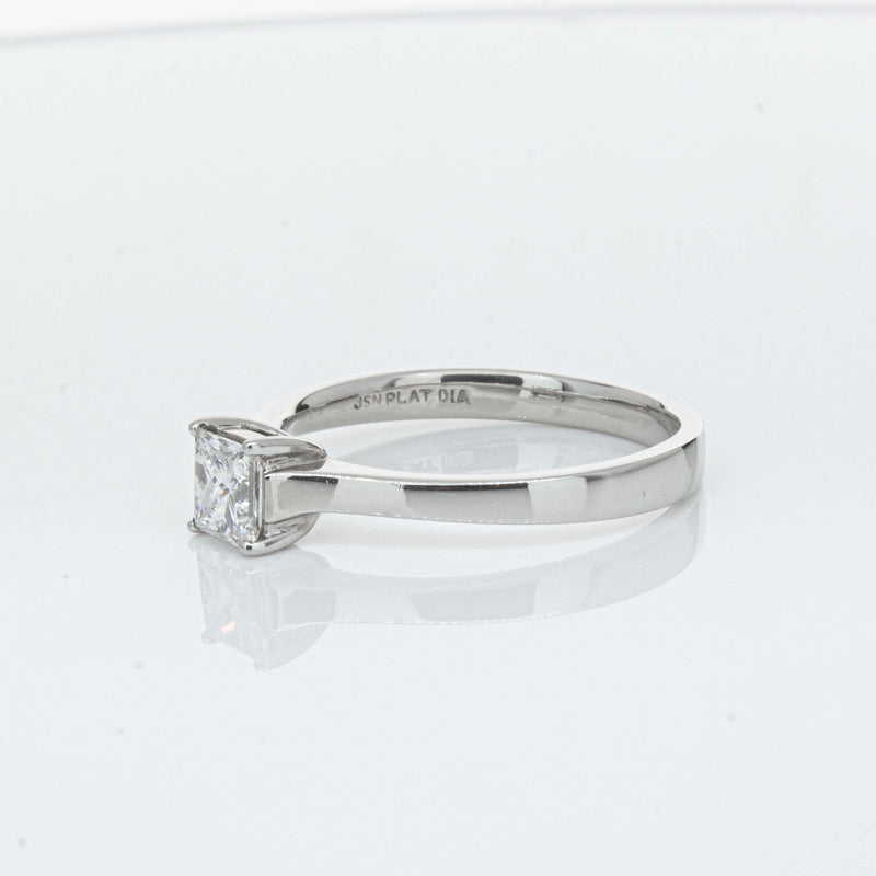 Platinum .50ct Princess Cut Diamond Ring-Ring-Walker & Hall