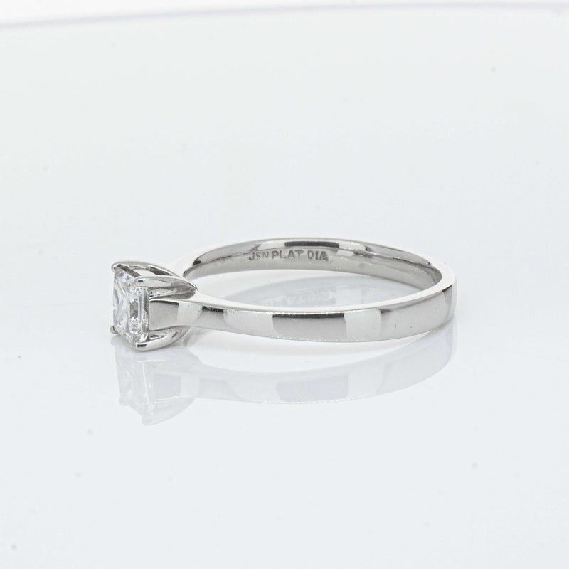 Platinum .50ct Princess Cut Diamond Ring-Ring-Walker & Hall