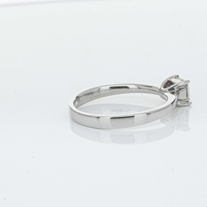 Platinum .50ct Princess Cut Diamond Ring-Ring-Walker & Hall
