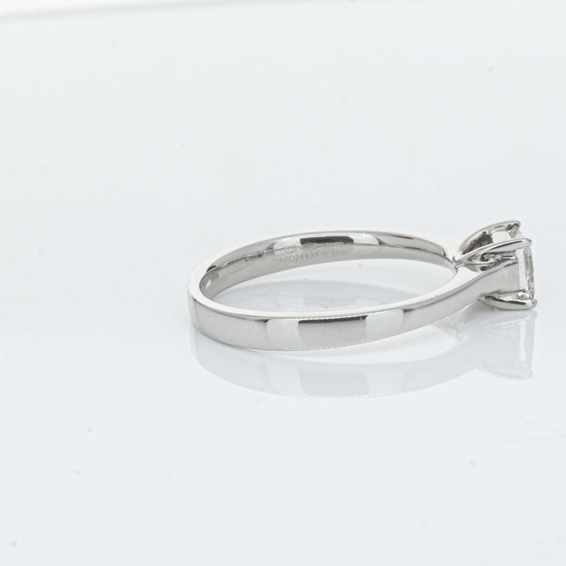 Platinum .50ct Princess Cut Diamond Ring-Ring-Walker & Hall