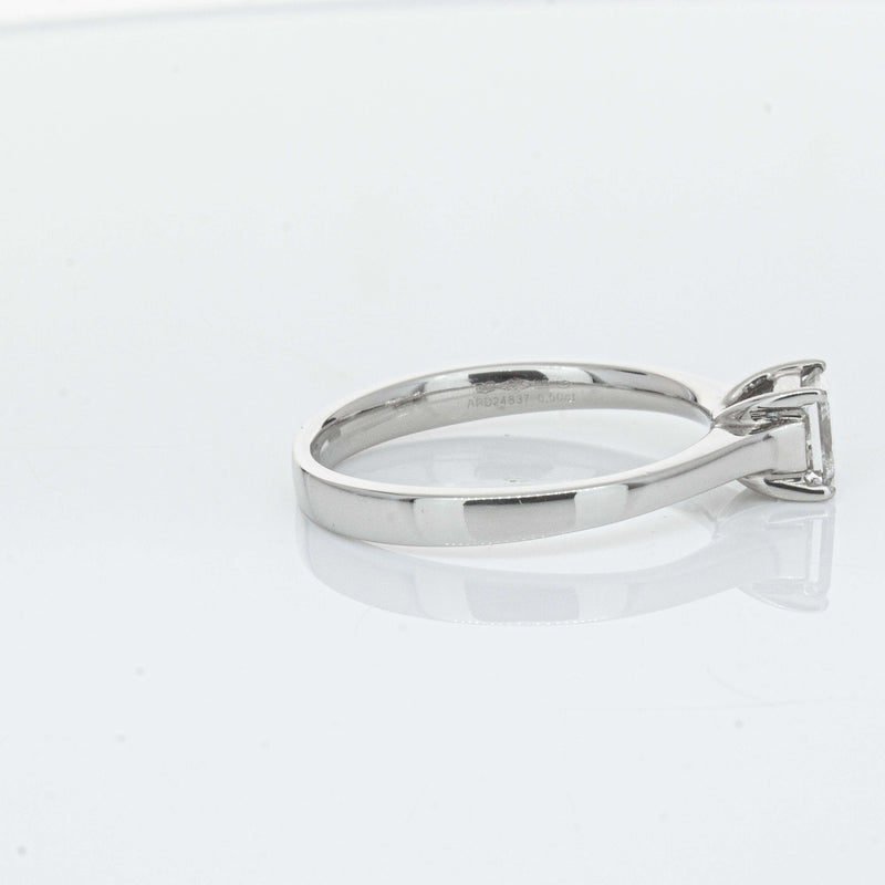 Platinum .50ct Princess Cut Diamond Ring-Ring-Walker & Hall