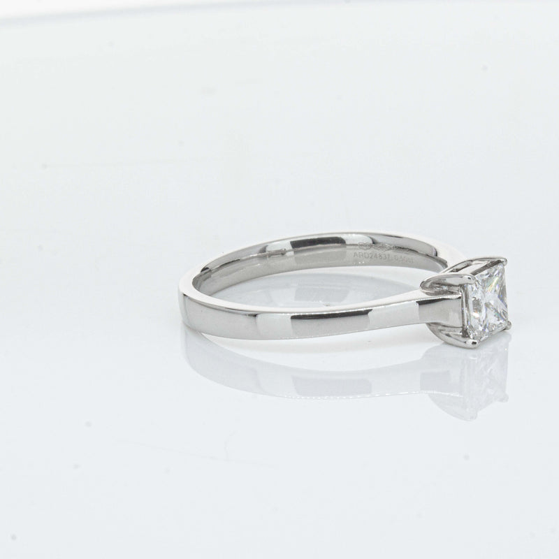 Platinum .50ct Princess Cut Diamond Ring-Ring-Walker & Hall