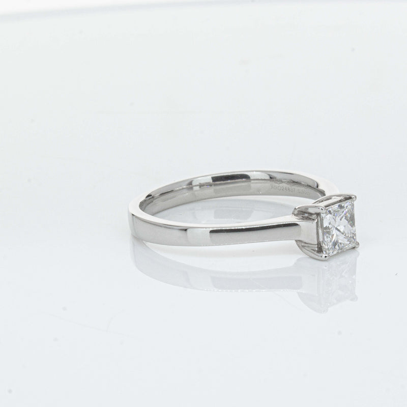 Platinum .50ct Princess Cut Diamond Ring-Ring-Walker & Hall