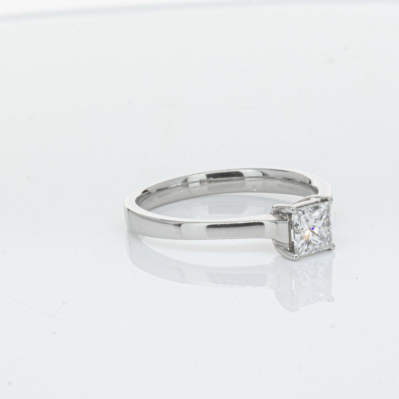 Platinum .50ct Princess Cut Diamond Ring-Ring-Walker & Hall