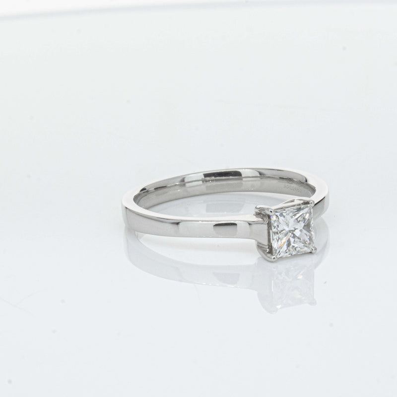 Platinum .50ct Princess Cut Diamond Ring-Ring-Walker & Hall