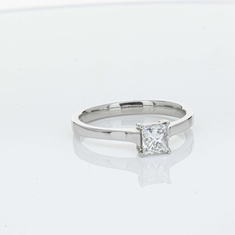 Platinum .50ct Princess Cut Diamond Ring-Ring-Walker & Hall