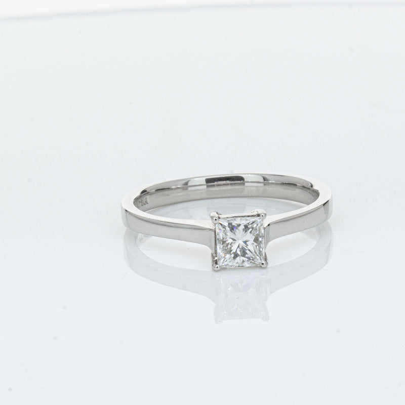 Platinum .50ct Princess Cut Diamond Ring-Ring-Walker & Hall