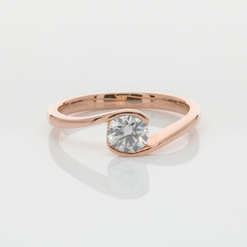 18ct Rose Gold .50ct Diamond Embrace Ring-Ring-Walker & Hall