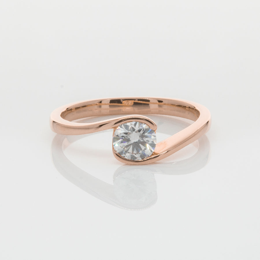 18ct Rose Gold .50ct Diamond Embrace Ring-Ring-Walker & Hall