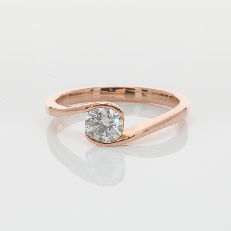 18ct Rose Gold .50ct Diamond Embrace Ring-Ring-Walker & Hall