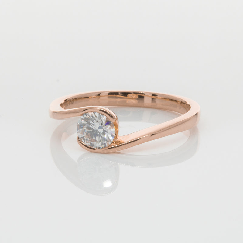 18ct Rose Gold .50ct Diamond Embrace Ring-Ring-Walker & Hall