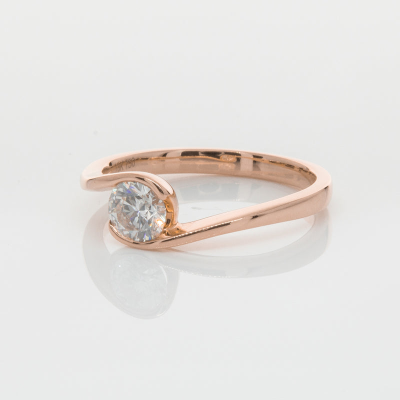 18ct Rose Gold .50ct Diamond Embrace Ring-Ring-Walker & Hall
