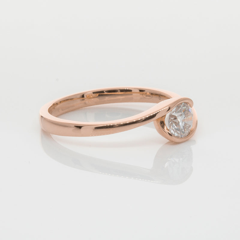 18ct Rose Gold .50ct Diamond Embrace Ring-Ring-Walker & Hall