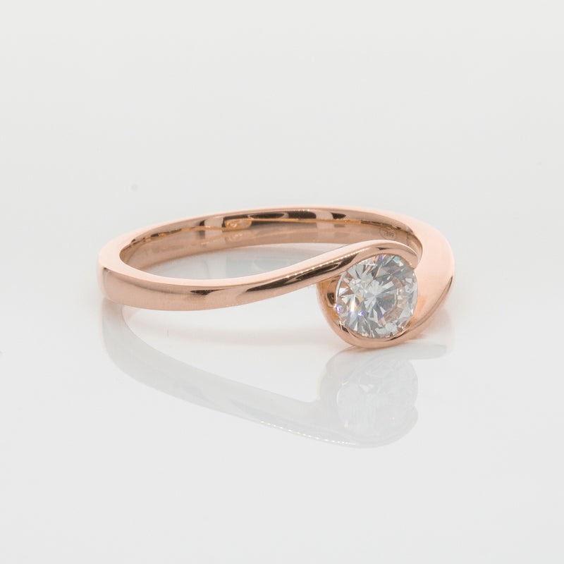 18ct Rose Gold .50ct Diamond Embrace Ring-Ring-Walker & Hall