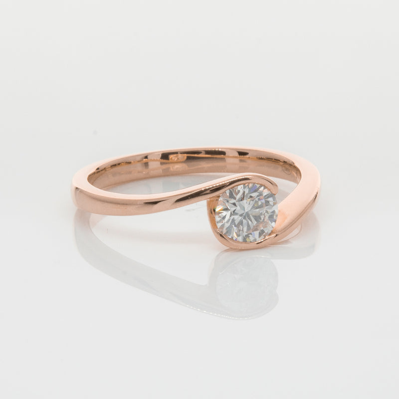 18ct Rose Gold .50ct Diamond Embrace Ring-Ring-Walker & Hall
