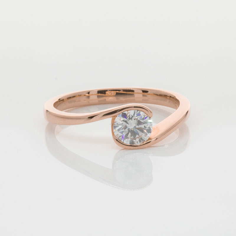 18ct Rose Gold .50ct Diamond Embrace Ring-Ring-Walker & Hall