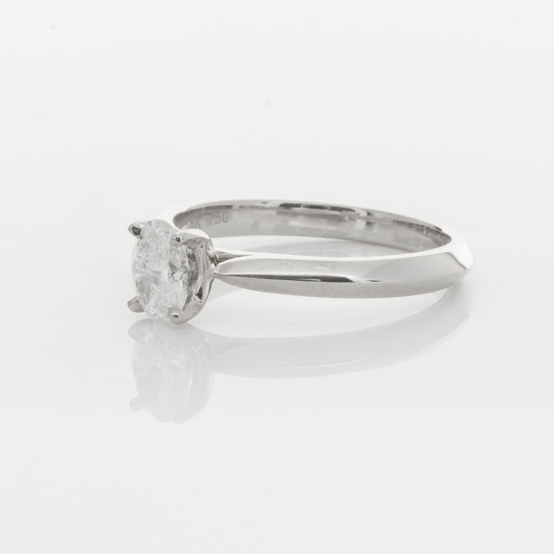 18ct White Gold .50ct Oval Diamond Venetian Ring-Ring-Walker & Hall