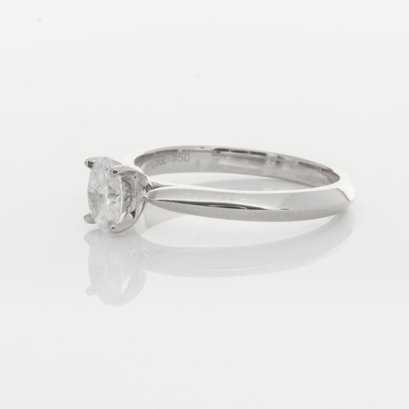 18ct White Gold .50ct Oval Diamond Venetian Ring-Ring-Walker & Hall