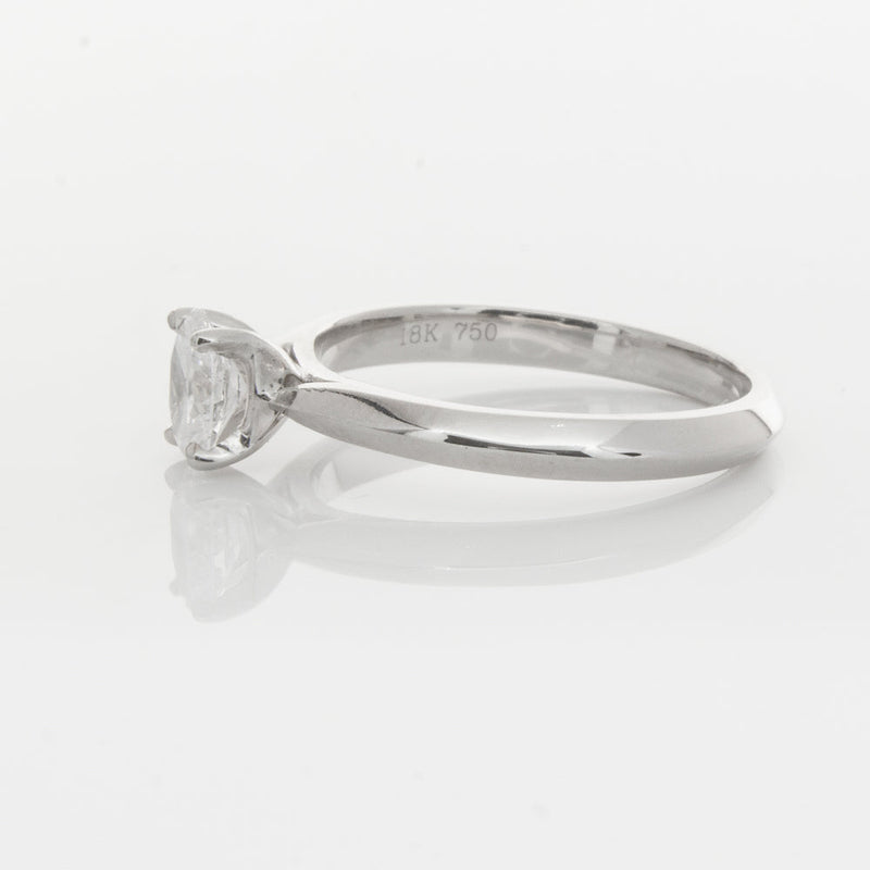 18ct White Gold .50ct Oval Diamond Venetian Ring-Ring-Walker & Hall