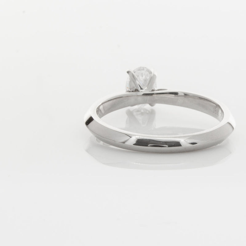 18ct White Gold .50ct Oval Diamond Venetian Ring-Ring-Walker & Hall