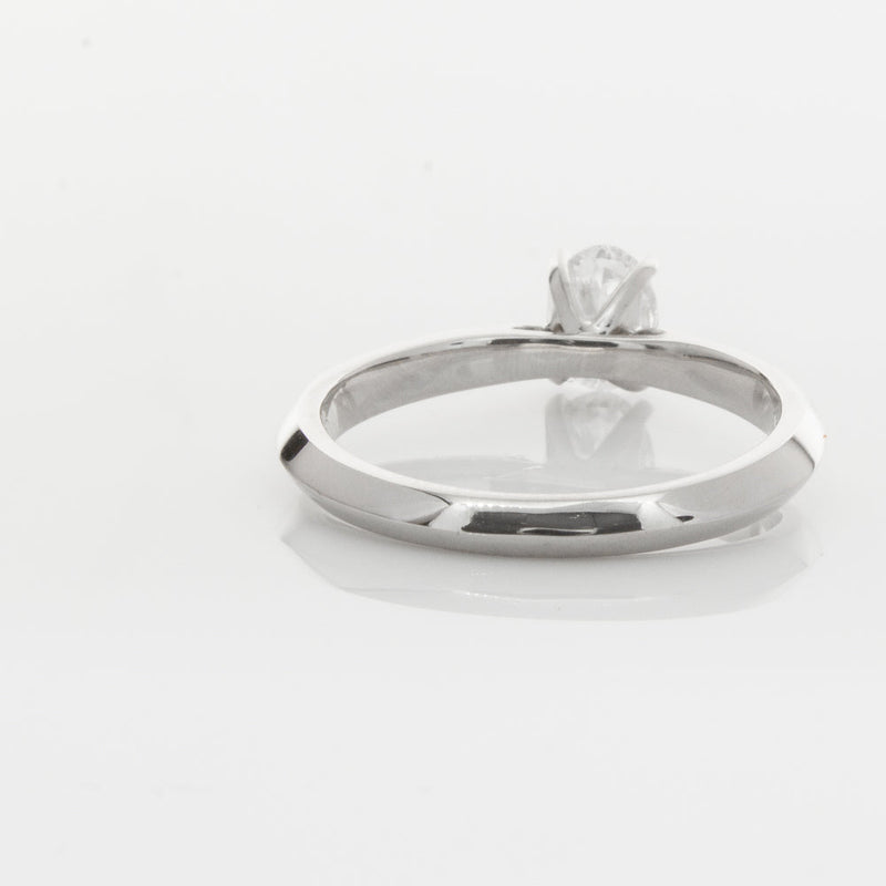 18ct White Gold .50ct Oval Diamond Venetian Ring-Ring-Walker & Hall