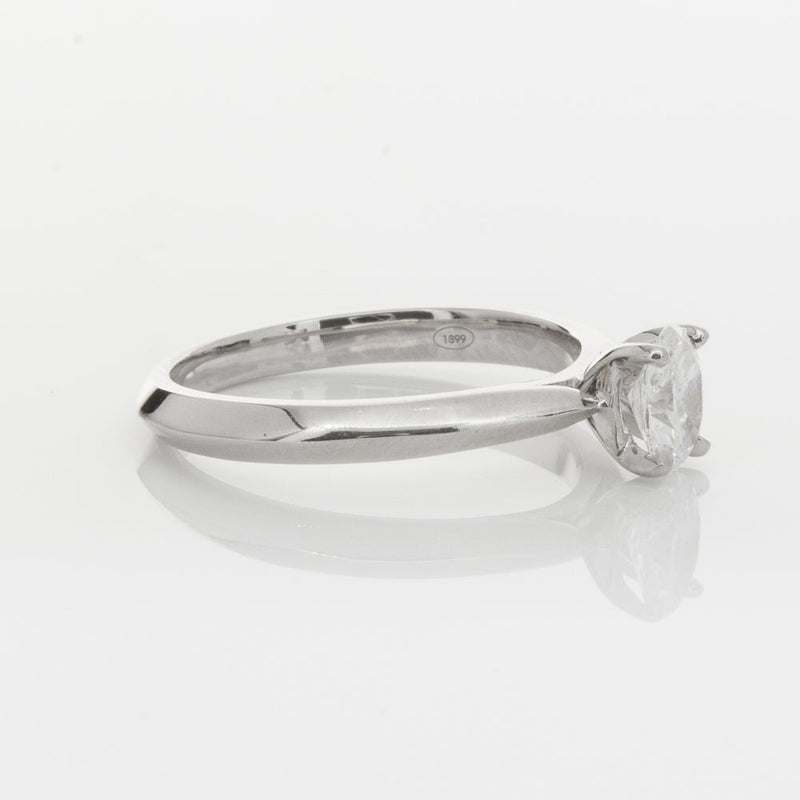 18ct White Gold .50ct Oval Diamond Venetian Ring-Ring-Walker & Hall