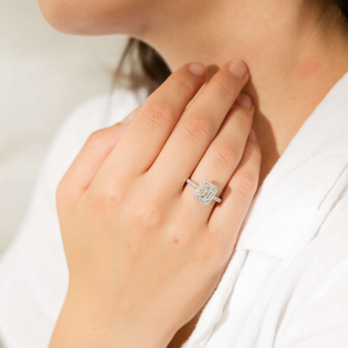 Model wearing Diamond Aria Ring