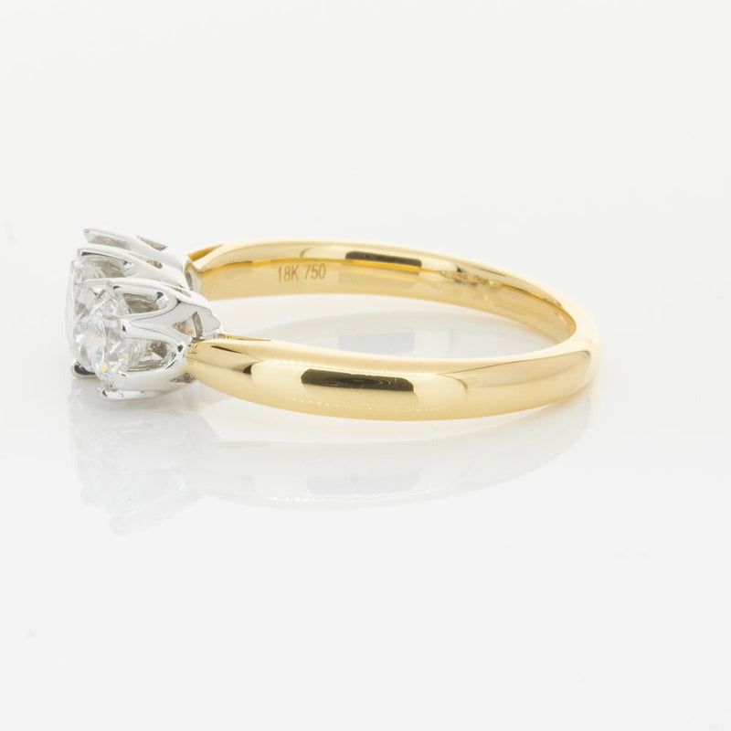 18ct Yellow Gold 1.05ct Diamond Trilogy Ring-Ring-Walker & Hall