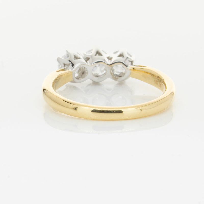 18ct Yellow Gold 1.05ct Diamond Trilogy Ring-Ring-Walker & Hall
